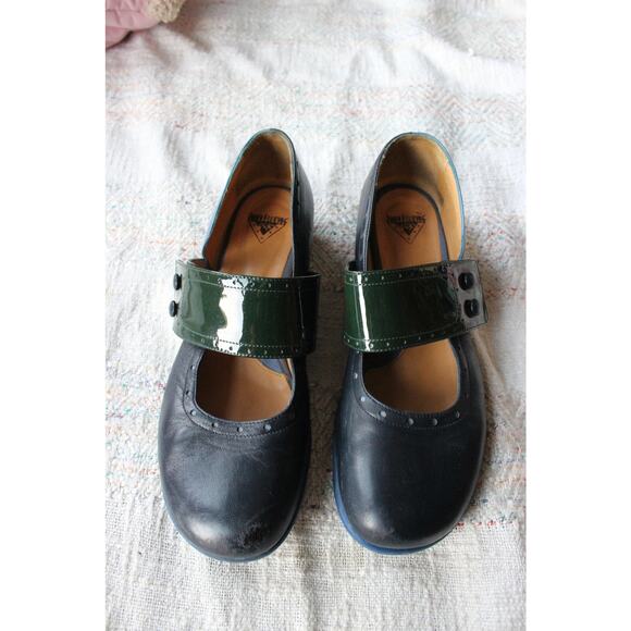 John Fluevog Blue Green Cleo Fellowship Buttoned Mary Jane Heels Size 11.5 - Picture 4 of 7